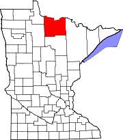 map of Minnesota showing where Voyageurs National Park is located